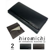 【全2色】 hiromichi nakano ヒロミチ・ナカノ ソフト リアルレザー スリム 2つ折り 長財布