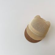 夏新作  韓国風子供服  キッズ 帽子  子供帽子  可愛い  日焼け止め  日除け帽子   麦わら帽子 2色