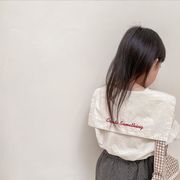 夏人気新作  韓国風子供服 ベビー服 Tシャツ  カジュアル  トップス  刺繍 可愛い シャツ 女の子 2色