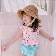 夏 韓国風子供服 水着 ハワイ   キッズ 砂浜 水泳 セットアップ  UVカット ベビー服 女の子2色