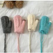 2025冬 韓国風   キャップ 新作ハット子供用    手袋   おしゃれ  もふもふ   0-2歳用 4色