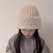 ins冬人気   韓国風   ニットハット  子供用    キッズ 帽子     暖かい   可愛い    6色
