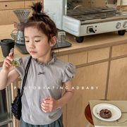 2025夏新作  韓国風子供服  キッズ服    かわいい   女の子  トップス   半袖   Tシャツ     2色