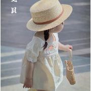 2023夏人気   韓国風子供服   キッズ   ベビー服   トップス+ズボン   半袖  ワンピース   セットアップ