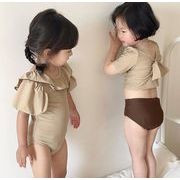 ハワイ  韓国風子供服  女の子   ベビー  キッズ水着  セットアップ    オールインワン2色