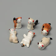 ins  模型   雑貨   撮影道具  ミニチュア  陶器  インテリア置物   猫   箸立て  モデル  箸置き  6色