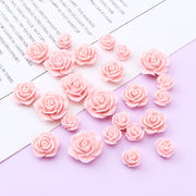 DIY素材  手芸diy用  デコパーツ  貼り付けパーツ   デコレーションパーツ    ピンクバラ   3サイズ