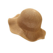 夏日除け日焼け止め帽子透かし編みバケットハット女性アウトドア旅行韓国カジュアル帽子U型キャップ