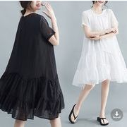 【春夏新作】ファッションワンピース♪ホワイト/ブラック2色展開◆