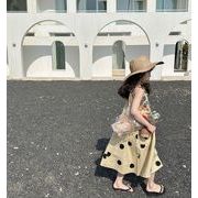 2023夏 キッズ 韓国子供服 ワンピース 水玉 袖なし  女の子 ファッション　カジュアル　ドット