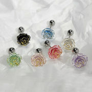 花ピアス　イヤリング　アクセサリー　樹脂　ビンテージ　韓国ファッション