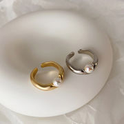 指輪　リング　アクセサリー　韓国ファッション　デザイン　金属　人造パール