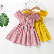 女の子 韓国子供服  夏 ワンピース  シフォンスカート  プリンセススカー 半袖  カジュアル  かわいい