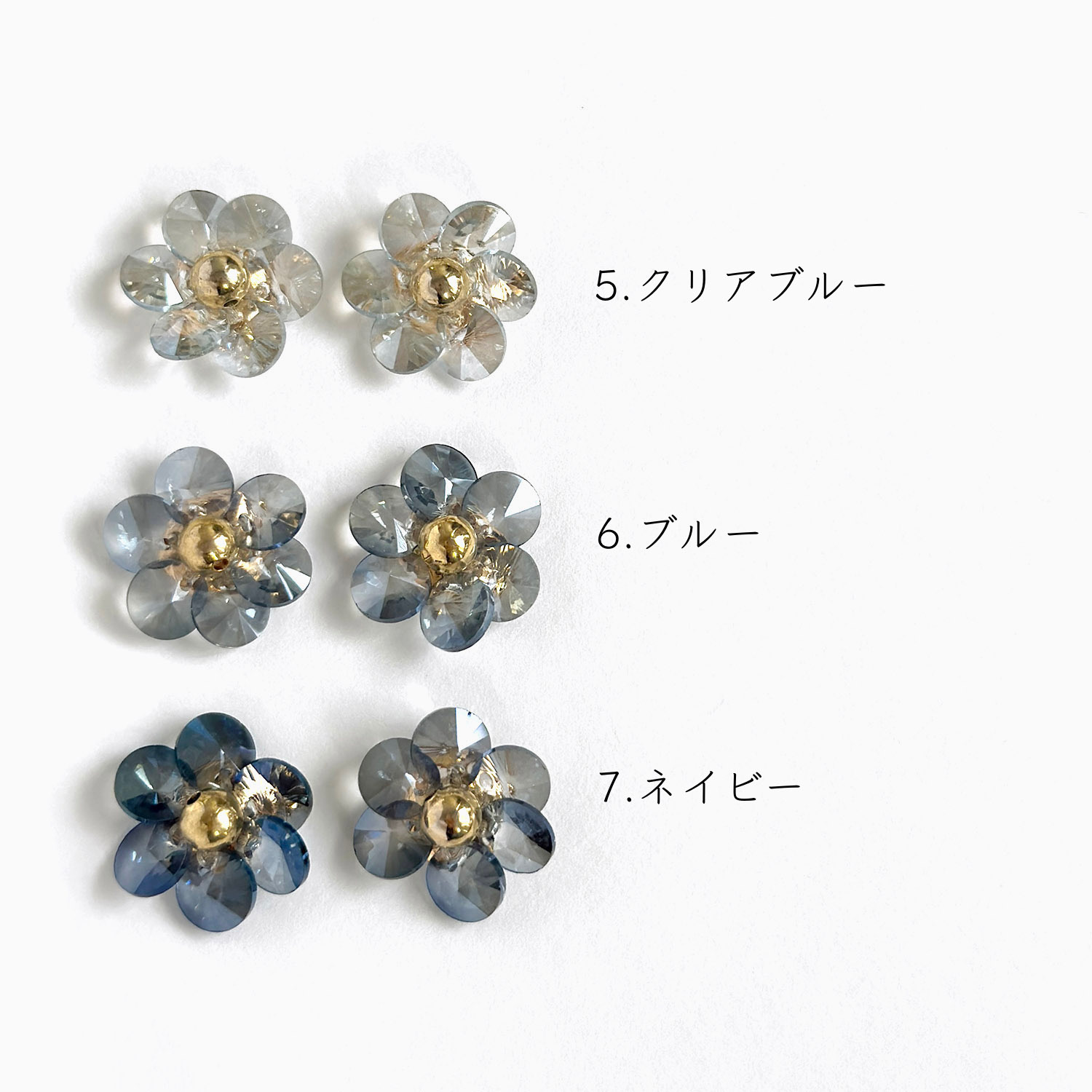 即納4個入】ガラス フラワー カボション 花びら お花 アクセサリー