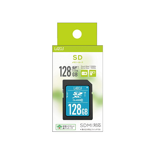 【20個セット】 Lazos SDXCメモリーカード 128GB UHS-I U3 CLA