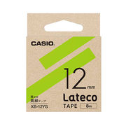 【5個セット】 カシオ計算機 Lateco 詰め替え用テープ 12mm 黄緑テープ 黒文字