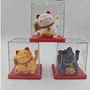 2025 ins  招き猫  ミニチュア  デコパーツ  太陽エネルギー インテリア置物  手を振る  モデル  車載用品