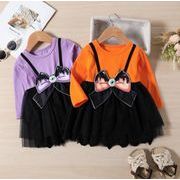 ハロウィン    韓国風子供服  ベビー 女の子  Halloween  ワンピース 長袖  2色