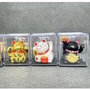 ins  招き猫   ミニチュア   デコパーツ  太陽エネルギー  インテリア置物   手を振る   モデル  車載用品