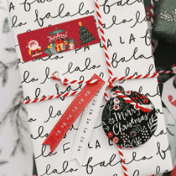 ラベルシール  粘着シール　プレゼント  装飾品 ラッピング用品 梱包材  シール クリスマス　梱包 　4色
