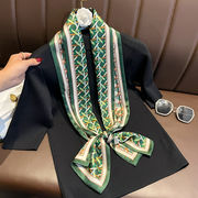 タイスカーフ　夏 　150*15cm  　多用途ヘア結び　バッグ飾り　韓国ファッション