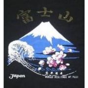 FJK 日本のTシャツ お土産 Tシャツ 富士山 黒 Sサイズ BA-14-S