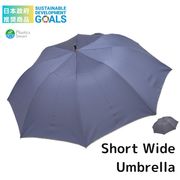 日本政府　推奨商品　傘のお悩み解決！ショートワイド傘　紳士　3D凹凸ストライプ　雨晴兼用傘