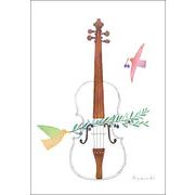 ポストカード イラスト 山田和明「バイオリンの言葉」105×150mm 鳥 郵便はがき