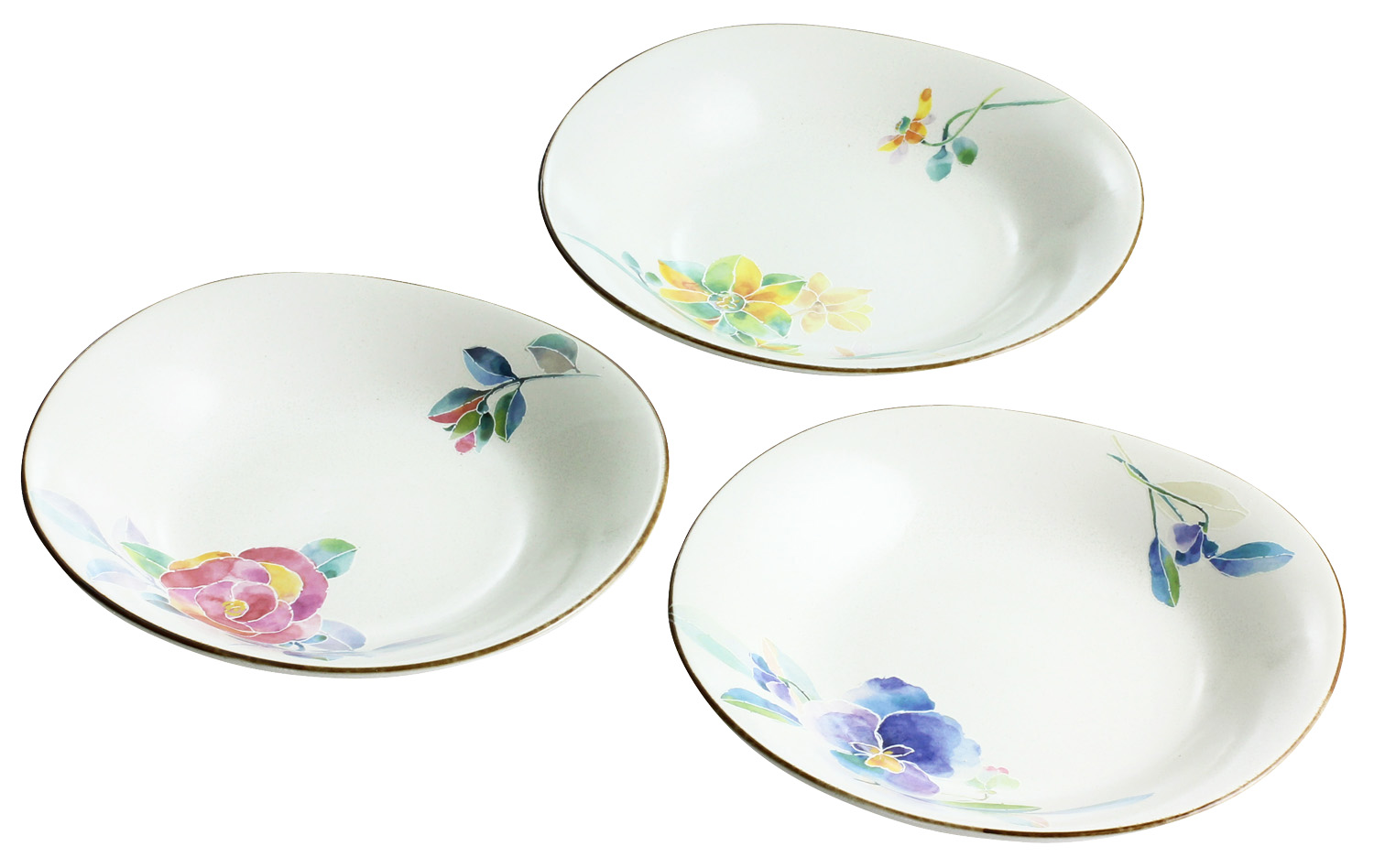 【ご紹介します！安心の日本製！美濃焼　＆藍ギフト『花ことば』シリーズです！】花ことば三つ組多用皿
