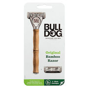 ブルドッグ Bulldog 5枚刃 オリジナルバンブーホルダー 水に強い竹製ハンドル 替刃 2コ付 男性カミソリ