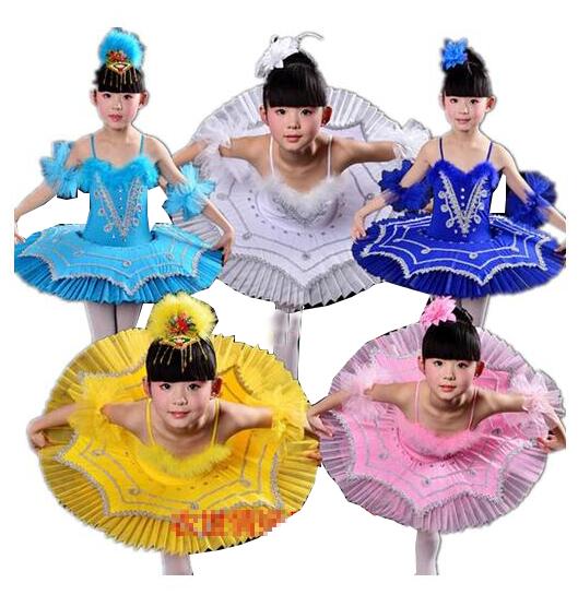 8色子供バレエダンスドレスTutuスカートキッズスパンコールバレエワンピ舞台ダンス衣装