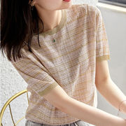レディース・修身・カットソー・Tシャツ・半袖 ・トップス・ファッション・2色