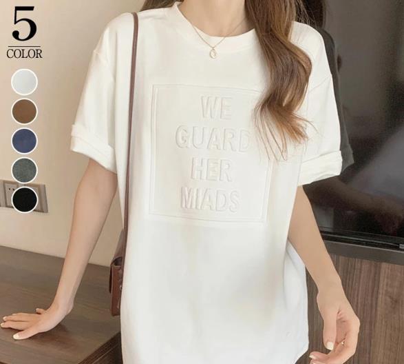 夏新作 韓国風  レディース  Tシャツ   トップス  ファッション 5色