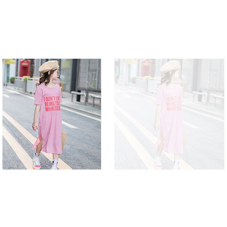 子供服 ワンピース ピンク 160 韓国子ども服 キッズ 女の子 夏服 半袖ワンピース ロング丈