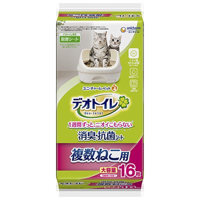 [ユニ・チャーム]デオトイレ複数ねこ用消臭・抗菌シート16枚