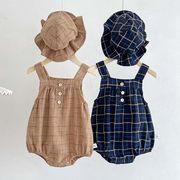 【2023夏】韓国風子供服 ベビー服 キッズ 男女兼用 サロペット  ロンパース帽子付き