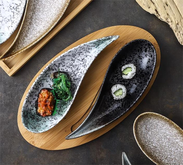 個性的なデザイン 食器セット 軽食 食器 涼菜 寿司船盛り付け 特色 盛り合わせ 異形皿 ギャザリング
