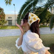 ヘアバンド　頭巾　デザイン　韓国ファッション　レディース　春夏　花柄　木ノ子