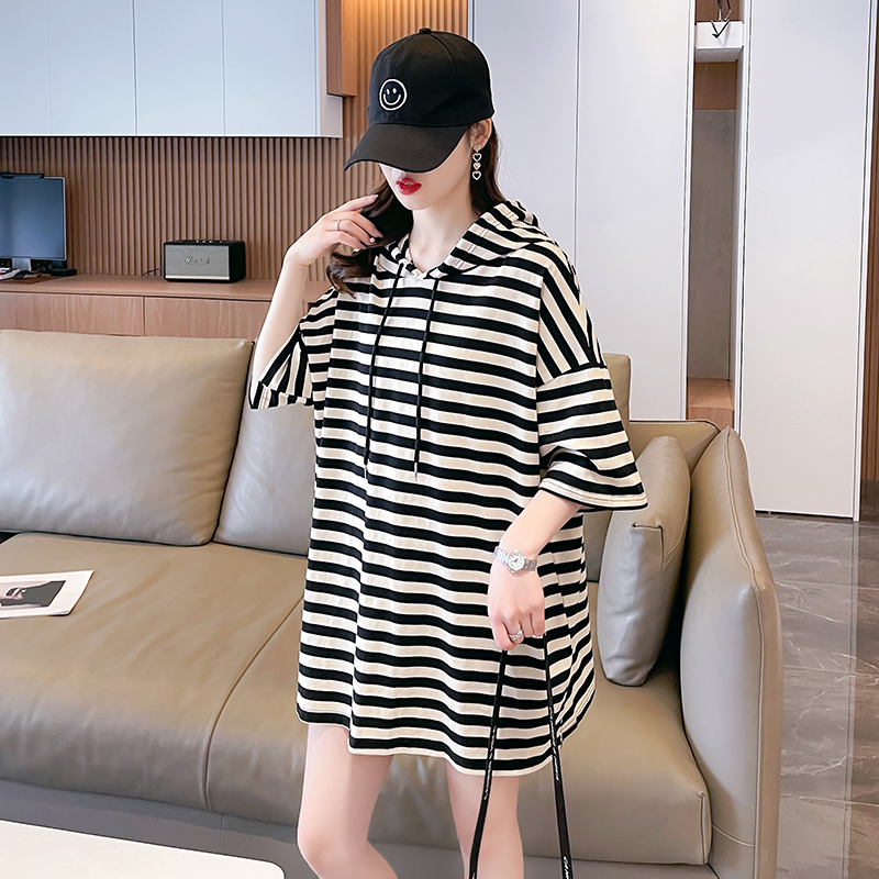 【予約220450】大きいサイズ春夏新作 韓国 レディース ファッション  Tシャツ ワンピースLL-4L