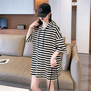 【予約220450】大きいサイズ春夏新作 韓国 レディース ファッション  Tシャツ ワンピースLL-4L