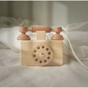 電話おもちゃ    装飾写真    置物    復古    キッズ    木製    贈り物   知育玩具