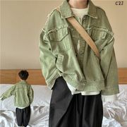 ★Boys★　子供ジャケット　グリーンデニムコート　男女兼用　90~140cm 　韓国キッズファッション