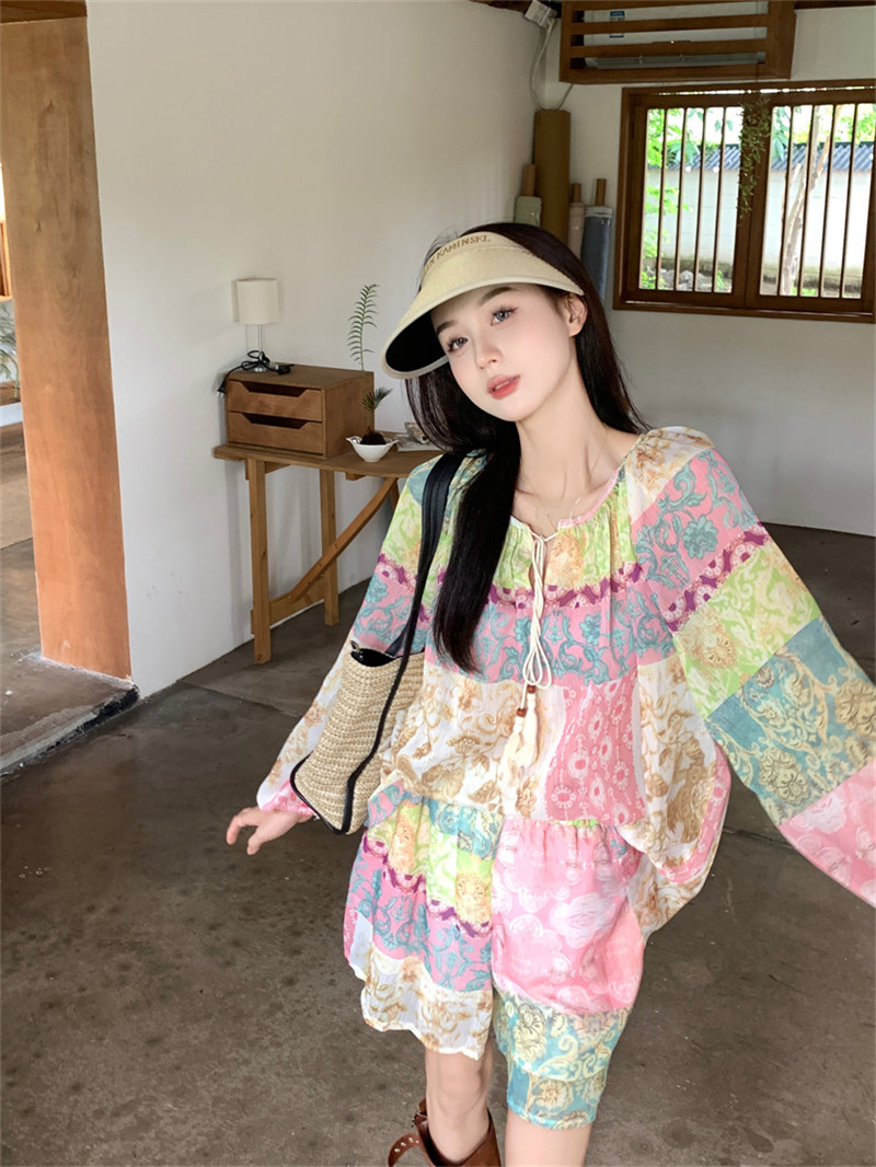 2023年夏秋 INS 新作 カジュアル 気質  花柄 シャツ＋パンツ  カジュアルセット
