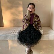 ★Girls★　韓国子供カーディガン　シフォンスカート　90~130cm 　韓国キッズファッション