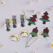 クリスマスアクリルチャーム ヘアアクセサリーパーツ デコパーツ DIY素材 手作りアクセサリ 手芸材料