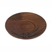 木製茶托 蘭彫 スリ 4．0寸