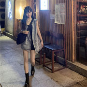人気のあるデザイン 韓国ファッション 学生 ワークベスト タンクトップ カウボーイベスト コート