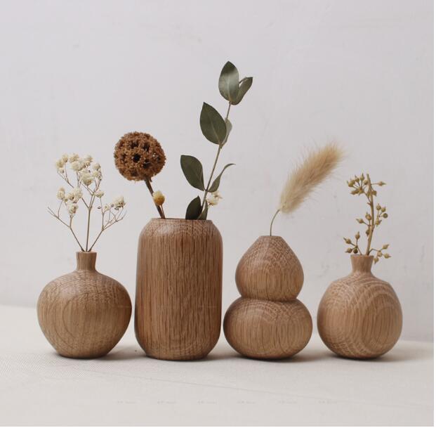 フラワーベース 花瓶 ウッド 木製 木 ナチュラル おしゃれ かわいい 北欧 韓国インテリア