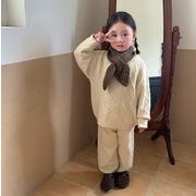ニットセーター+パンツ    2点セット    キッズ服     長袖     韓国風子供服