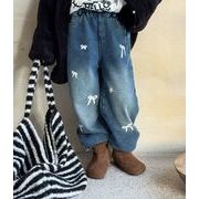 2025 冬新作 韓国風  子供服   ベビー服 女の子  デニム  ズボン   ジーンズ  裹起毛  女の子